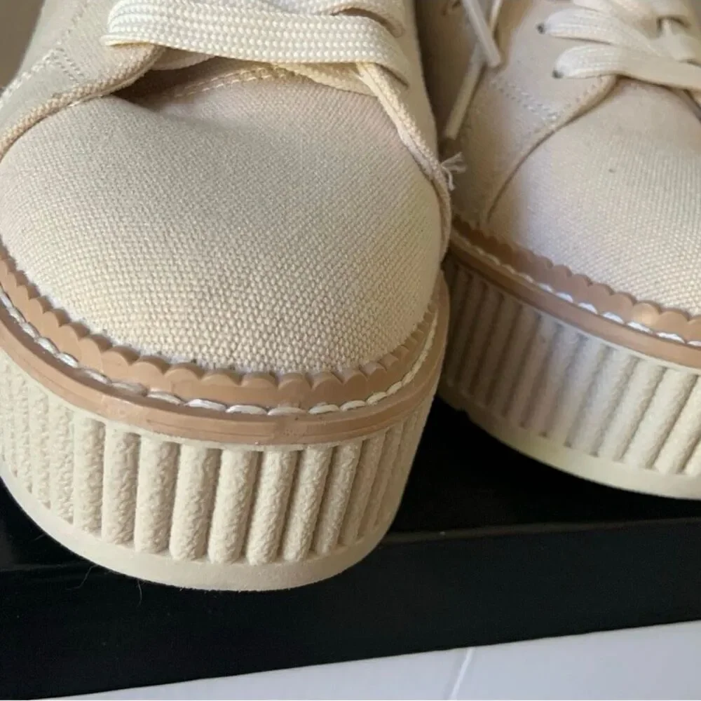 NWT DV Dolce Vita 9 Brin Canvas Eyelet Chunky Platform Lace Up Sneakers Shoes